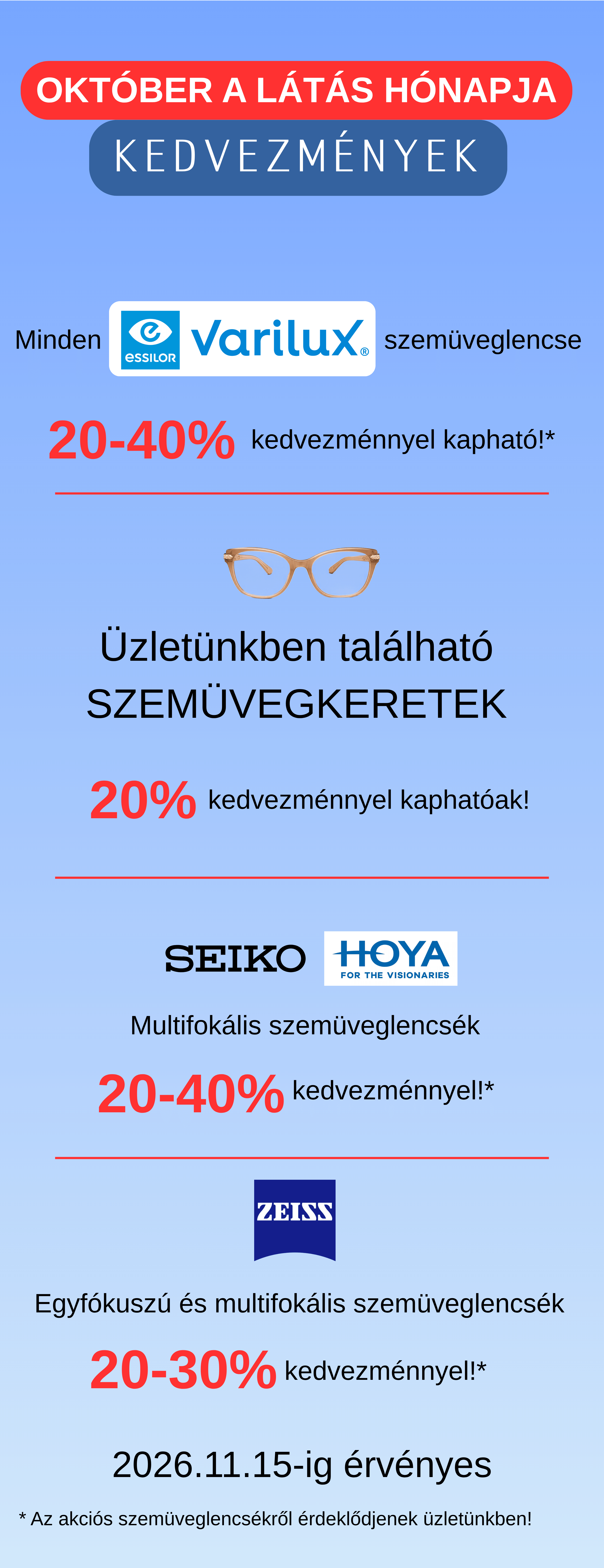 Látás Hónapja akciók